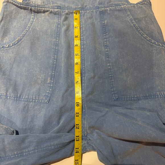 &Merci Women's Wide Leg Long Overalls Carpenter Cottage sz Small Light Blue Wash - Picture 5 of 13